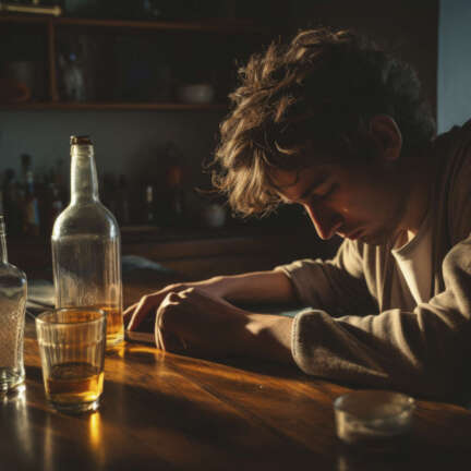 a young person in their early twenties who is experiencing a hangover after a night of excessive drinking, cinematic photography, cinematic tones, cinematic color grading --ar 3:2 --style raw --v 5.2 Job ID: 5eaf85ec-f355-4f39-a5b5-dcc5866f0084